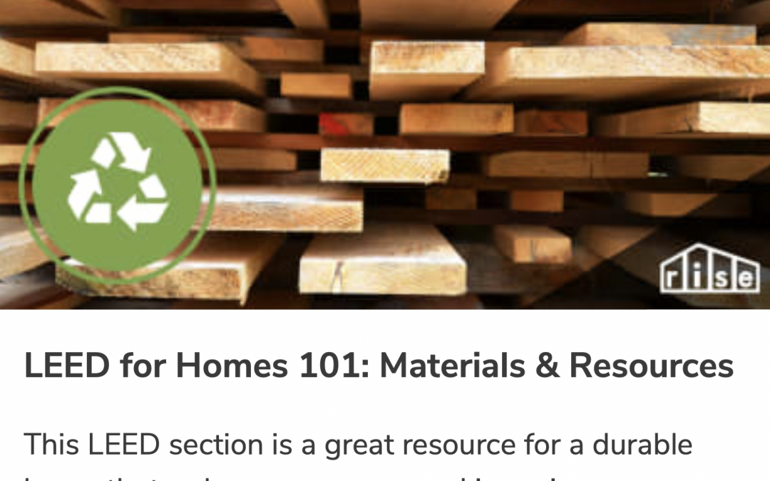 LEED for Homes 101: Materials and Resources